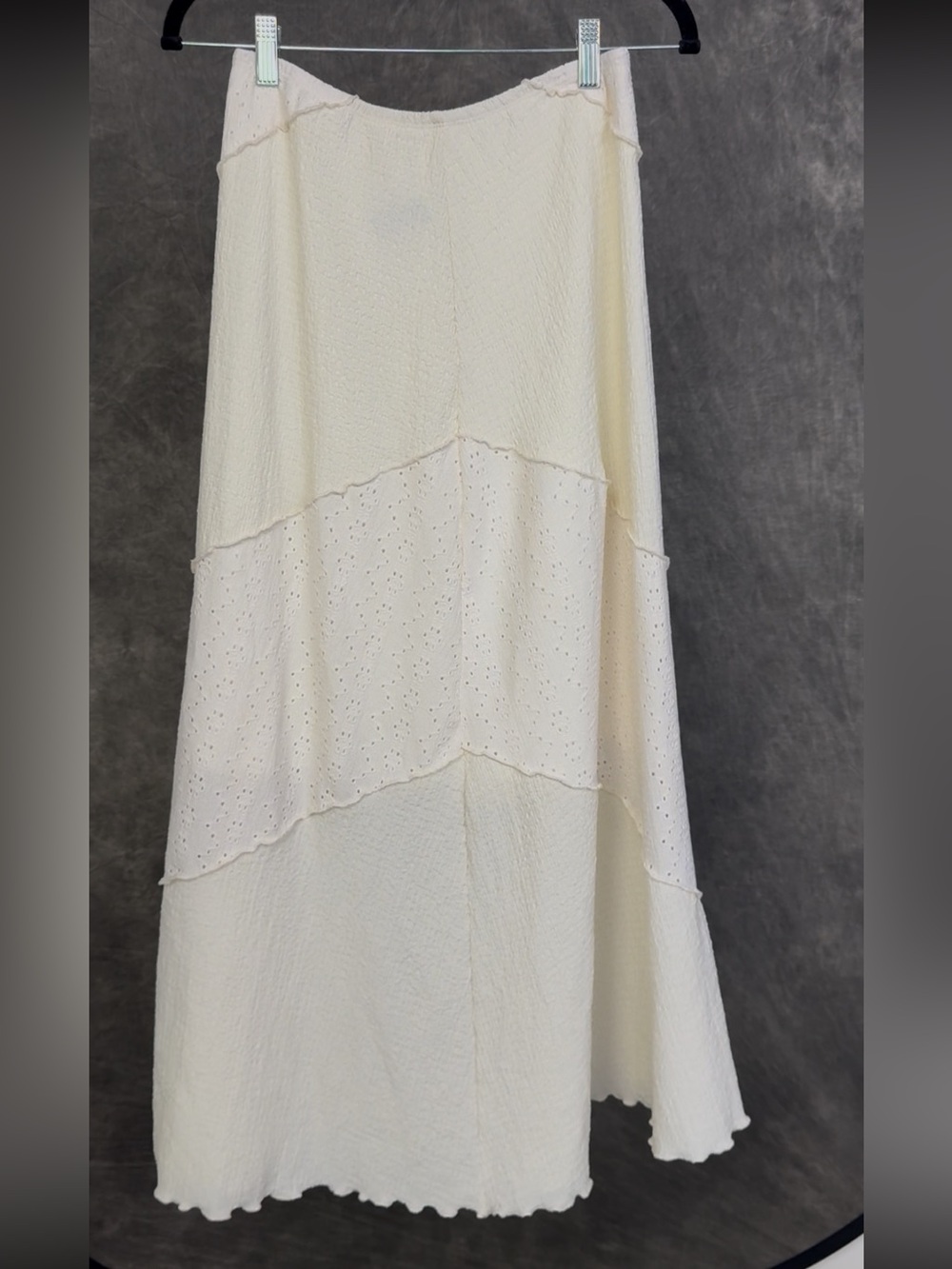 Cider Cream Eyelet Tiered Maxi Skirt Women’s Medium Boho Cottagecore - Picture 4 of 5